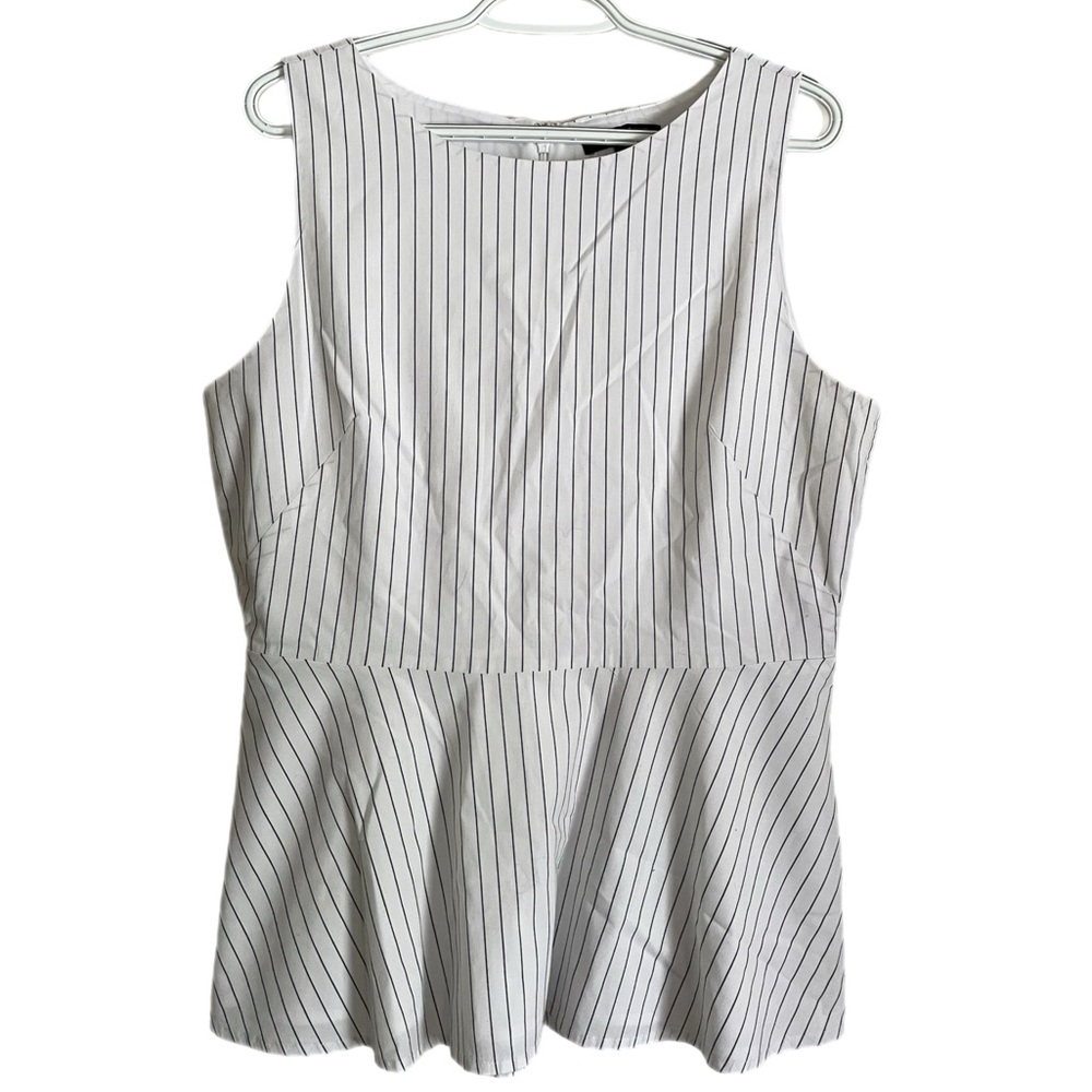 White House Black Market Striped Sleeveless Blouse